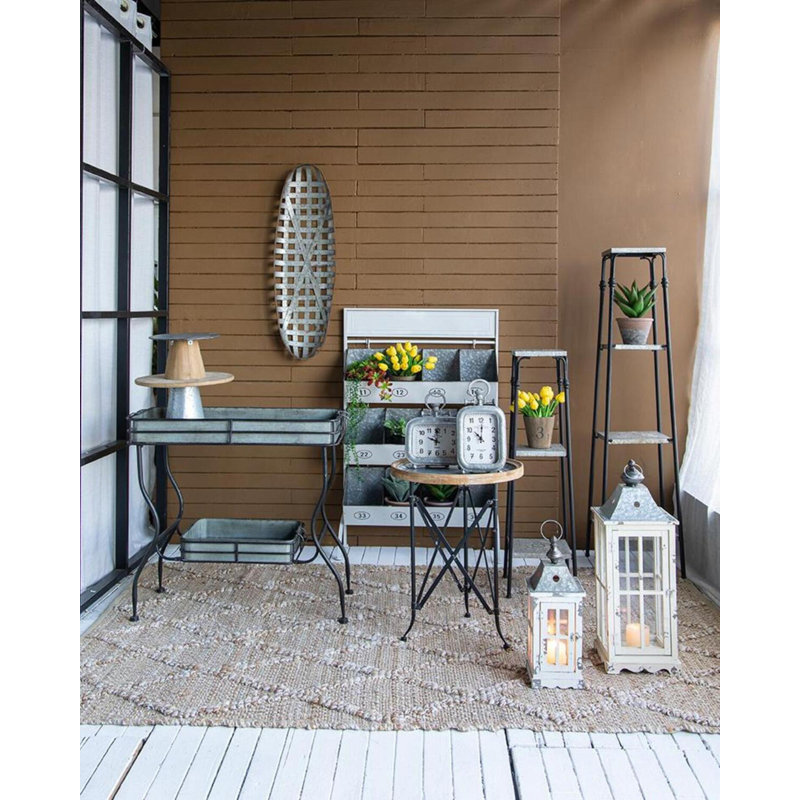 Julitta Farmhouse-Style Foldable Reed Ladder Planter