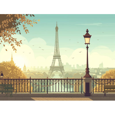 Eiffel Tower Landmarks Room Darkening Curtain Pair