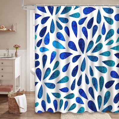 Rideau de douche à 12 crochets Floral