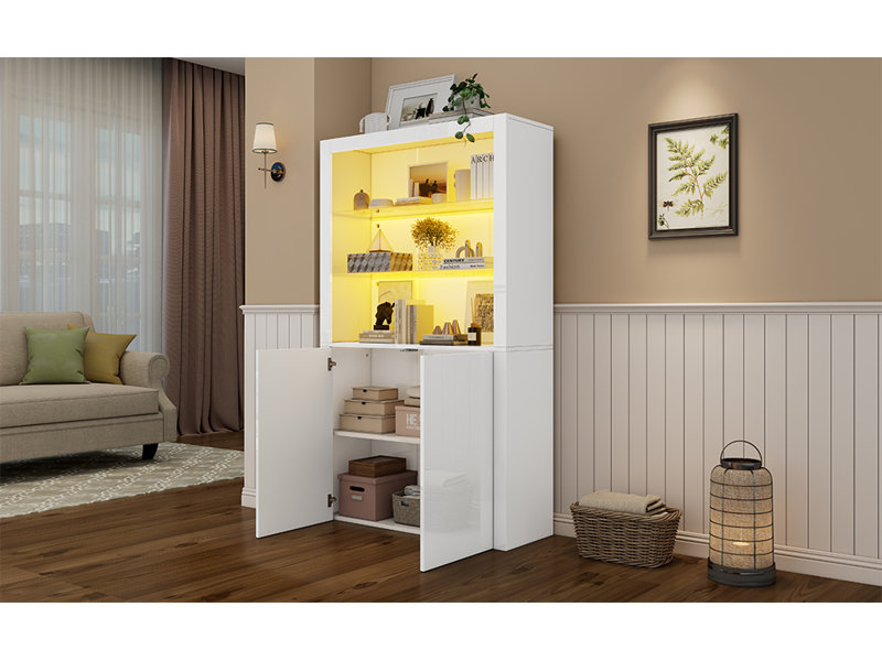 Glass Rectangle Accent Cabinet