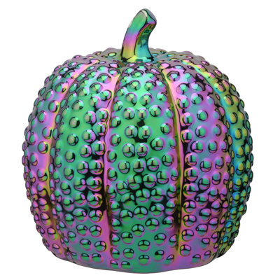 10" Iridescent Pumpkin Décor