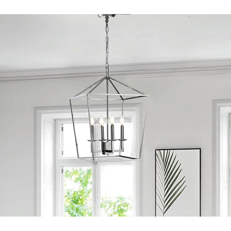 Luminaire suspendu géométrique 4 lumières Alexian, H 17 po x l 12,5 po x P 12,5 po