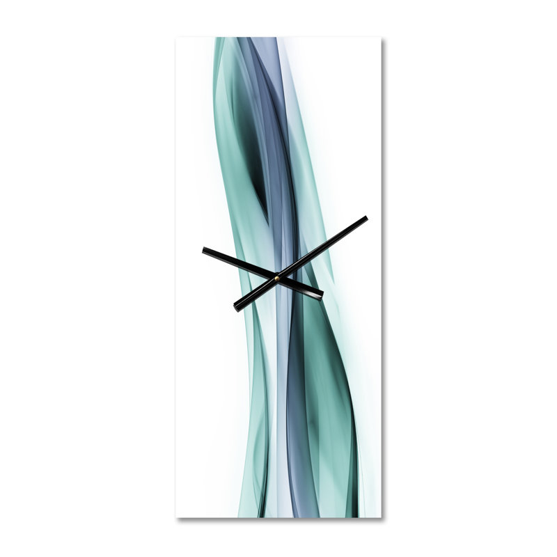 Fractal Lines Gray Blue - Horloge murale moderne, Petit