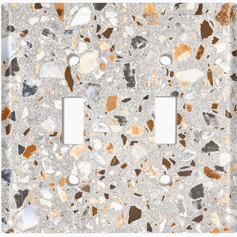 Rustic Stone Rock Design Pattern Image 2 - Gang Toggle Light Switch Standard Wall Plate