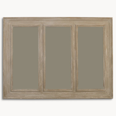 Algrange Wood Flat Wall Mirror with Shelves