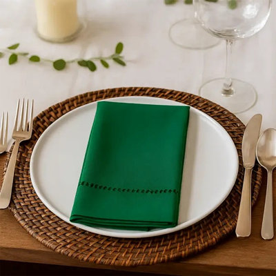 Ensemble de 4 serviettes de table classiques en tissu émeraude l 18 po x L 18 po