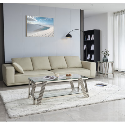 Allyse 2 - Piece Glass Top Living Room Table Set