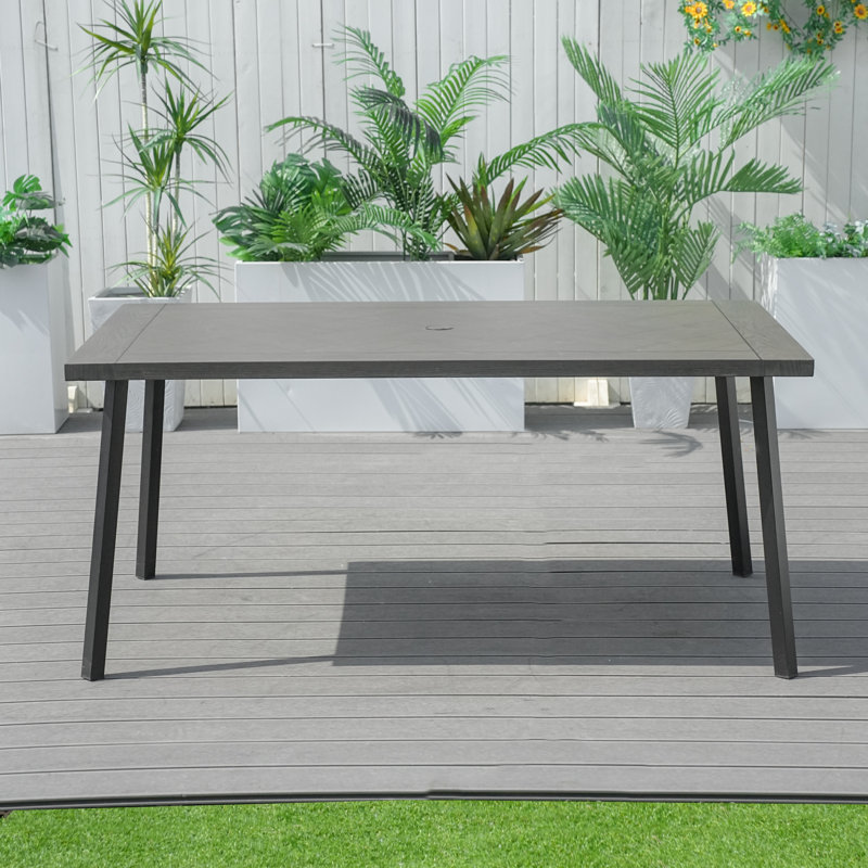 Yerelin Rectangular Metal Outdoor Side Table , 37.8'' in. W 65.7'' in. D