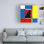 Art mural sur toile tendue - «Mondrian Cat» vert Howie pour décor de salon, de chambre à coucher ou de bureau - 14 x 14