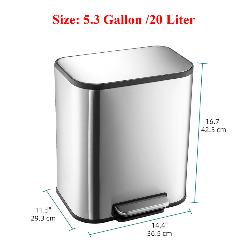Stainless Steel Step On Kitchen Rubbish Bin