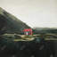 Cabane isolée, reproduction sur toile-1080287640