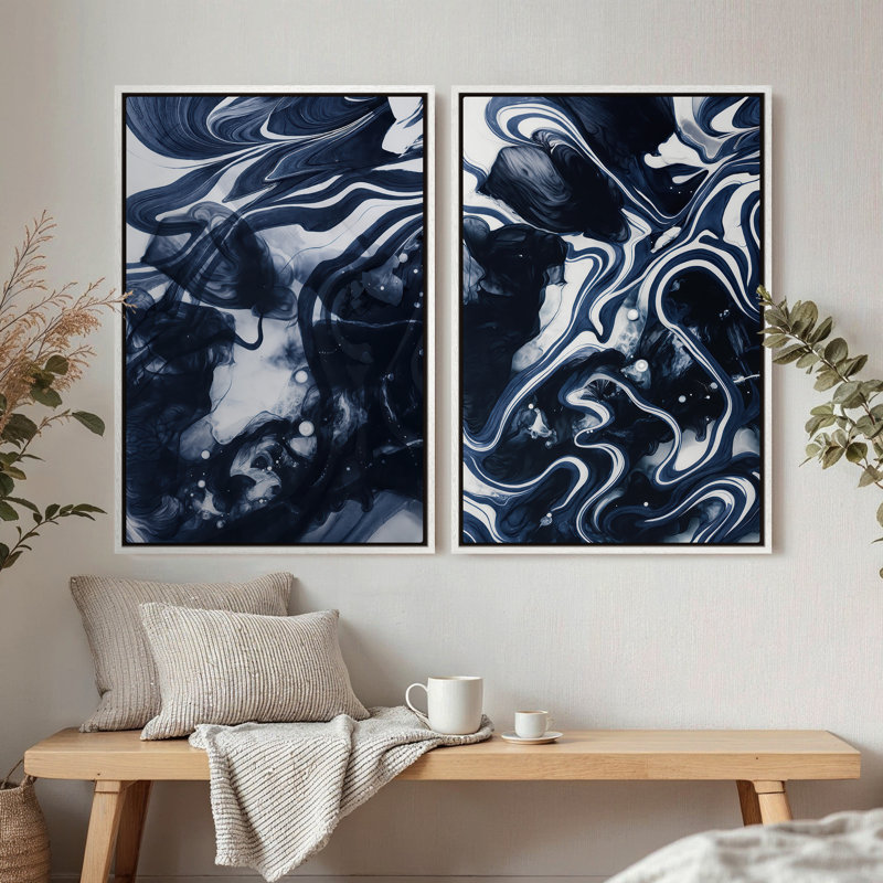 Art mural encadré sur toile, rétro muraux abstraits pour chambre à coucher, H 24 po x l 16 po, Blanc