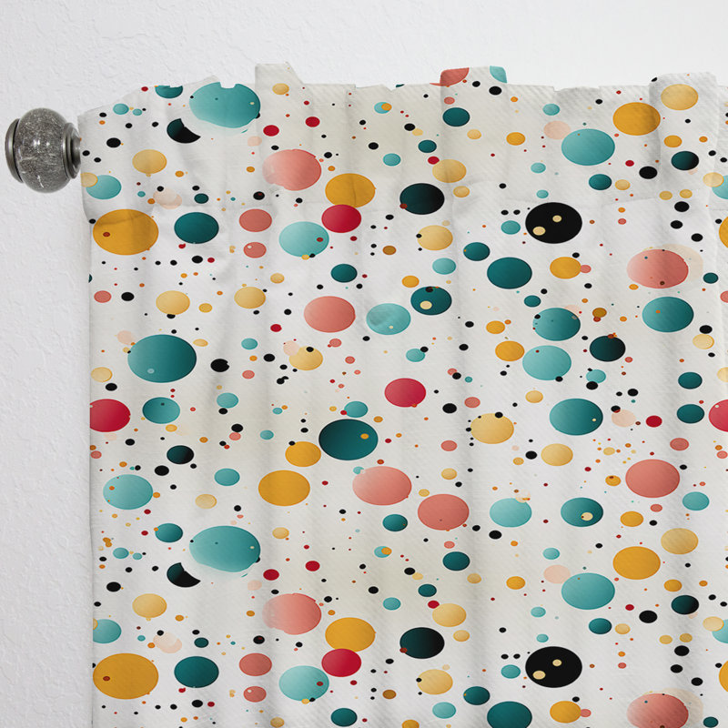Motif à pois Delight - Rideau abstrait - Rideau abstrait obscurcissant - 1 panneau, L 52 po x L 108 po