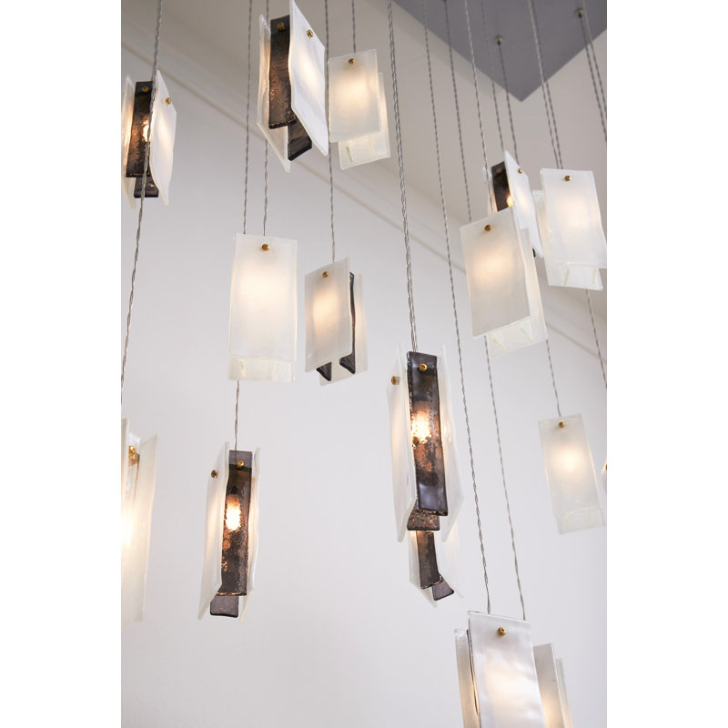 25 - Light Pendant, White/Black/Clear