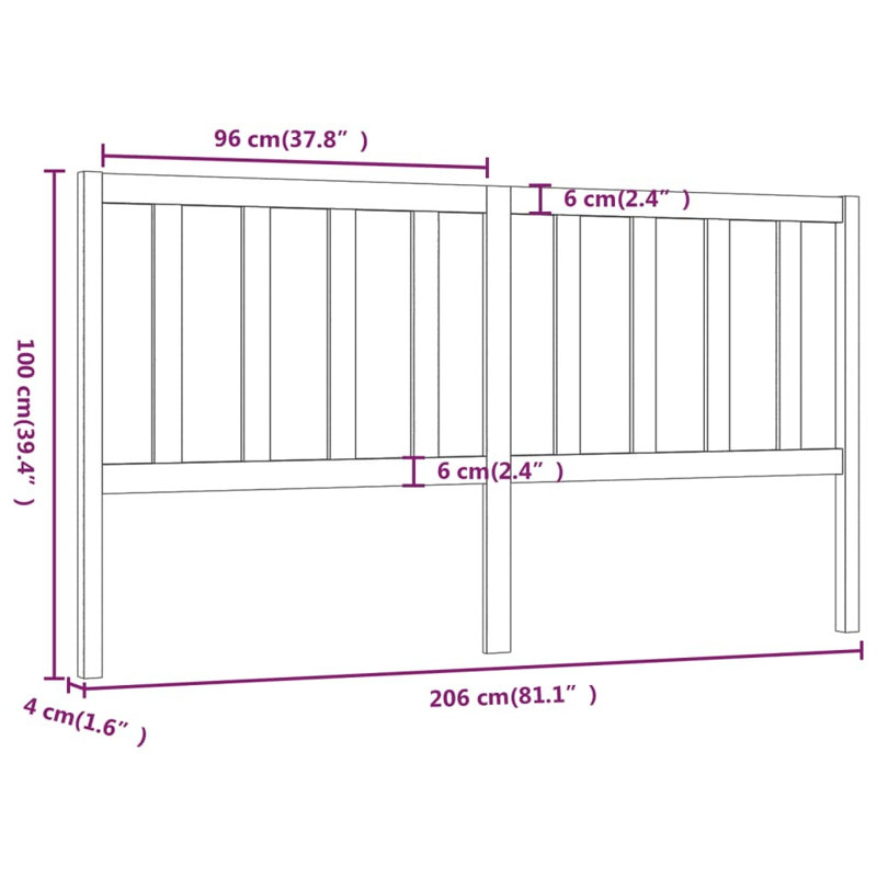Inara Solid Wood Headboard, Brown, Double (4'6)