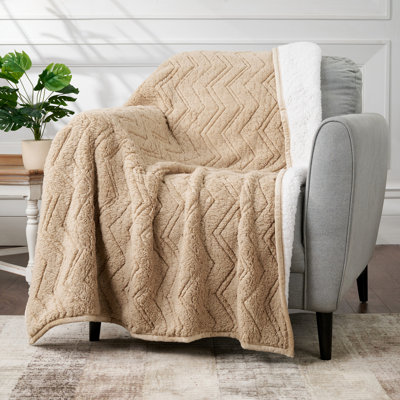 Jeté en sherpa CBCHome Cozy Chevron