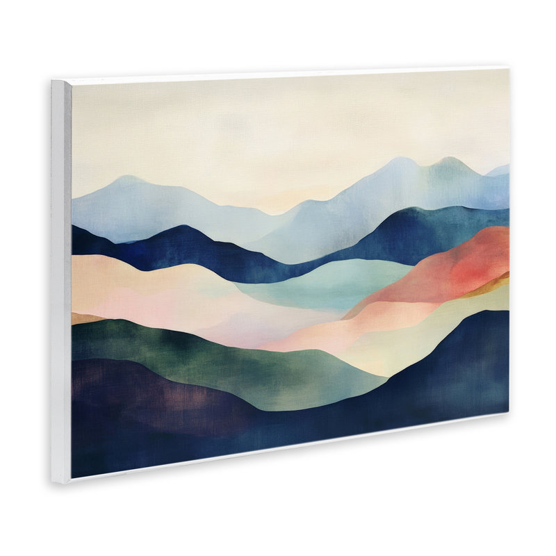 «Blue Abstract Mountain Landscape», plaque murale par Petal Prints Design, H 10 po x l 15 po