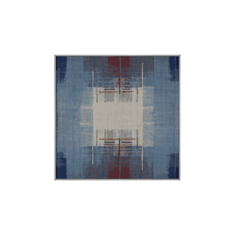 Machine Washable Gray Area Rug, Square 8'