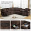 3 - Piece USB Faux Fur Power Reclining Sectional With Wireless Charging-861495573