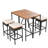 5-Piece Bar Height Table And Four Stools With Cushions, Dining Table Set
