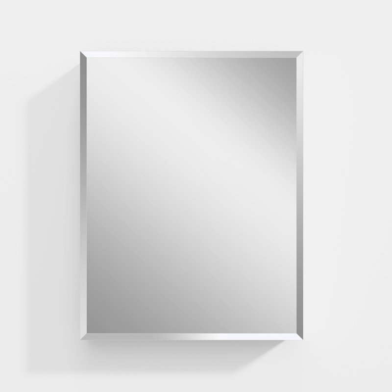 Iron rectangular mirror cabinet with rounded corners