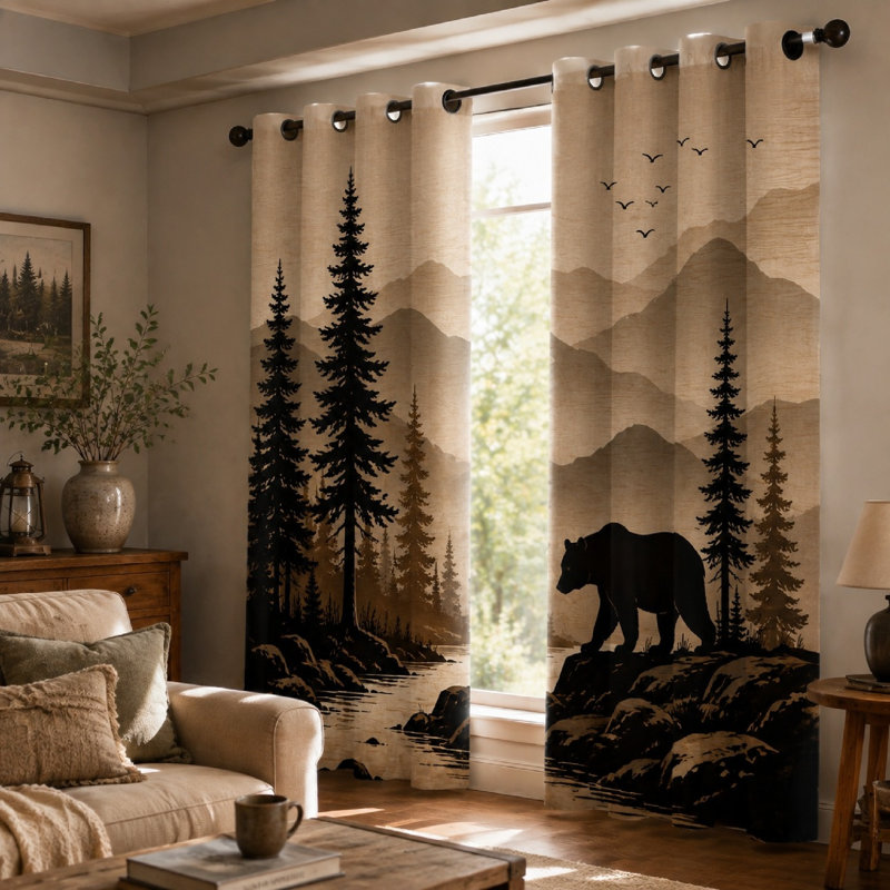 2Pcs Rustic Forest Bear, 39 x 63 pouces * 2 pièces