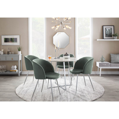 Terrance 18.5'' H Velvet Upholstered Parsons Chair