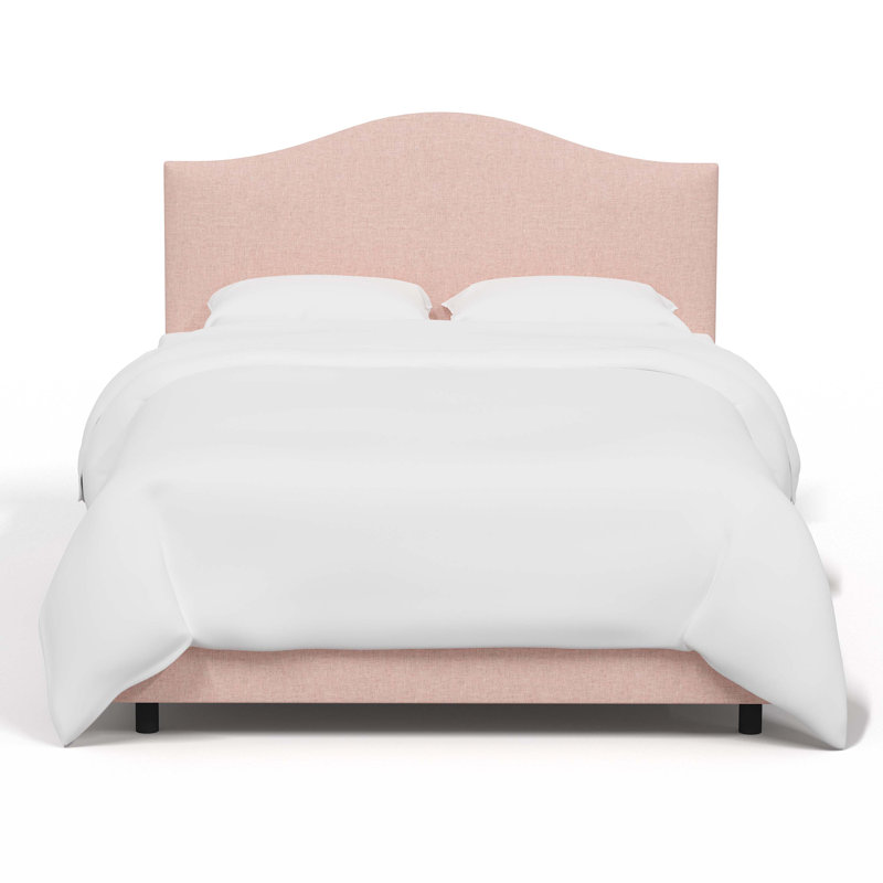 Morris Upholstered Standard Bed, Full, Zuma Rosequartz Textured Linen