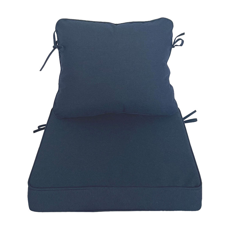 19" x 19" Outdoor/Indoor Dining Chair Cushion Seat and Back (Set of 1) - Water Resistant Design, Blue