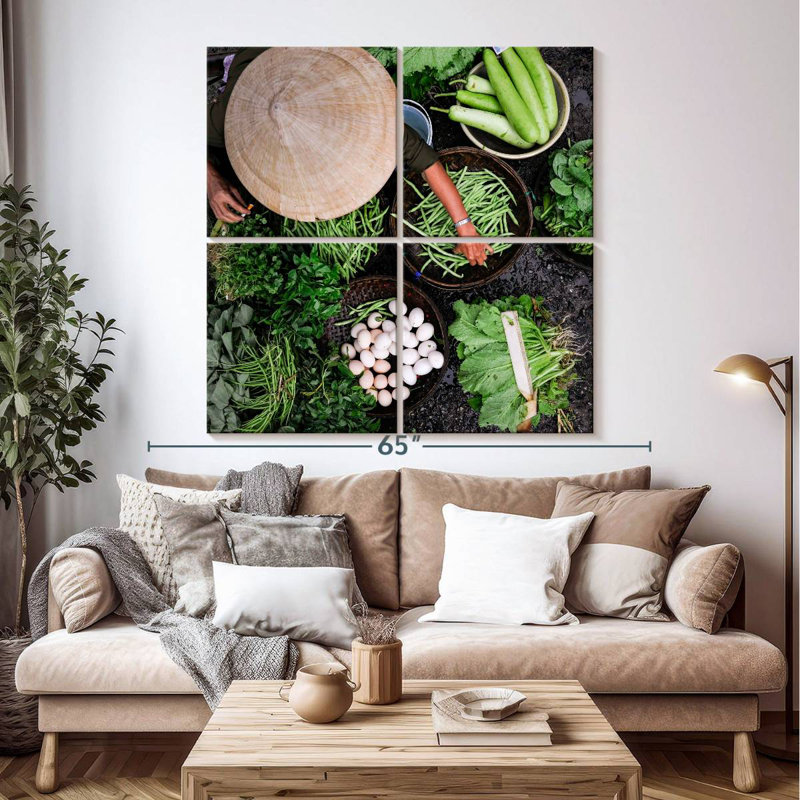 Yarlin Vietnamese Vegetable Market, 50" H x 50" W