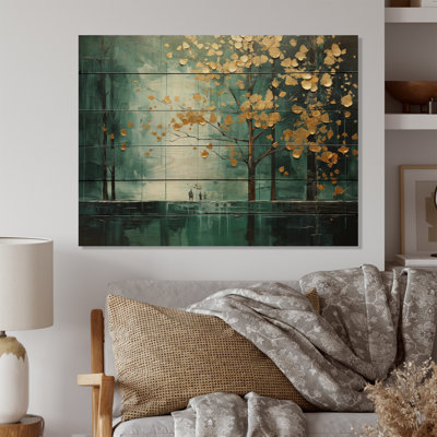 Toile «Bold Forest Emerald I» sur bois