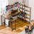 Omalley L-Shaped Computer Desk With 5-tier Shelves, Monitor Stand and Keyboard Tray