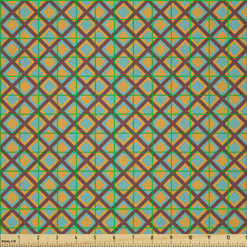 Daruis Checkered with Diagonal Rhombus Multi-Purpose Fabric