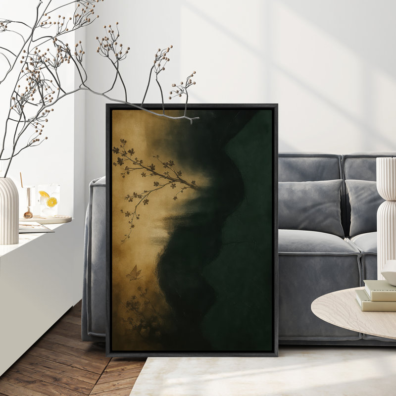 Art mural encadré abstrait rétro antique classique pour chambre à coucher, H 24 po x l 16 po, Noir