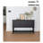 Black Solid Wood Rectangular Console Table-720829611
