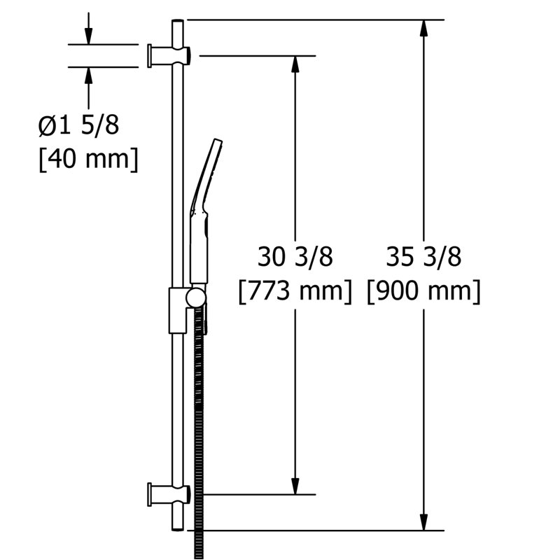 Handshower Set With 36" Slide Bar and 3-Function Handshower