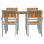 5 Piece Garden Dining Set Grey Steel-1818936445