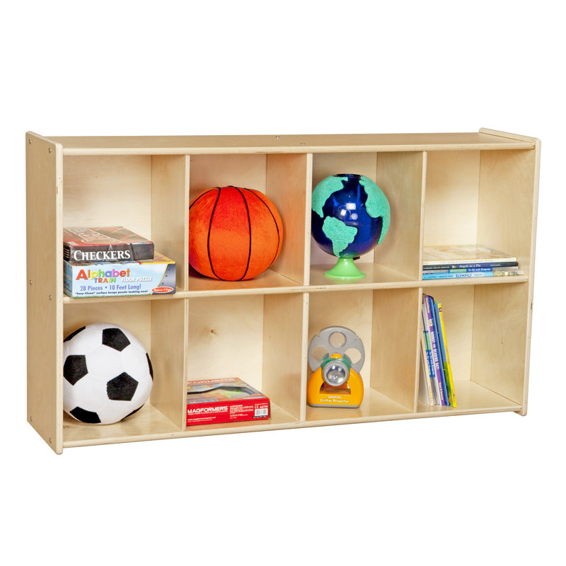 Birch Wood 8-Cubby Kids Storage Organizer