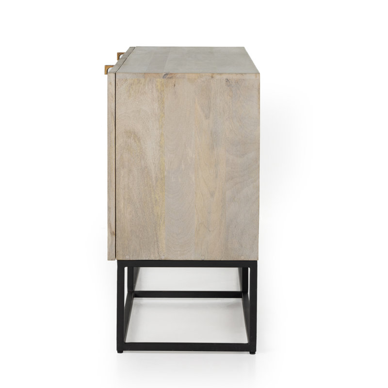 Elle 69'' Sideboard, Light Wash Carved Mango