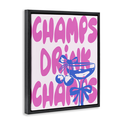Cadre flottant champagne Champs Drink, design par House of Lulu
