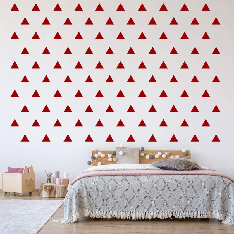 Abstract Non-Wall Damaging Wall Decal, Burgundy, 1.75" H x 2" W x 0.6" D