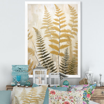 Reproduction d'art encadrée sur toile Golden Ferns Silent Gracefulness