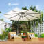 Parasol de patio décalé 10 pi à 360 ° pivotant à 360 °, gris-1230124781