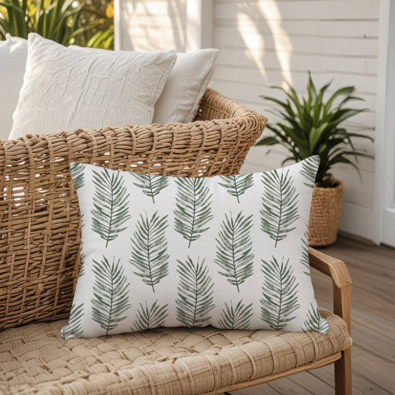 Outdoor Rectangular Pillow Cover & Insert, Green