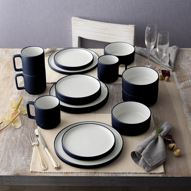 Noritake Colortex Stone 4-Piece Place Setting, Service for 1, Navy