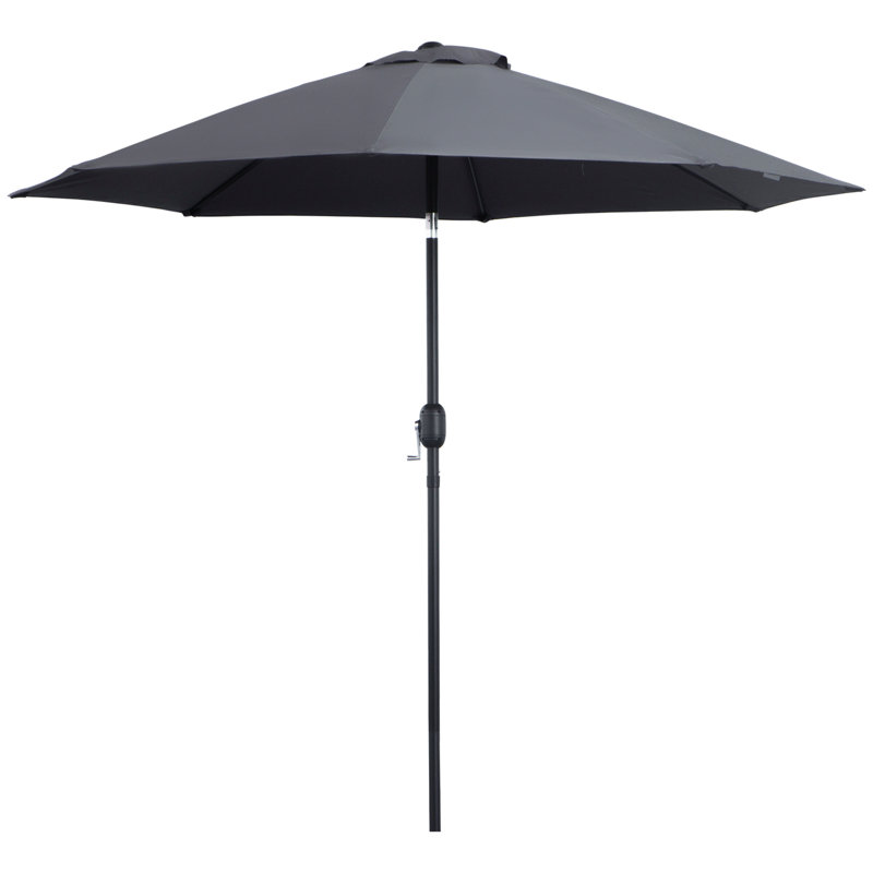 Poteet 2.7M Garden Parasol Umbrella Aluminium Frame, Grey
