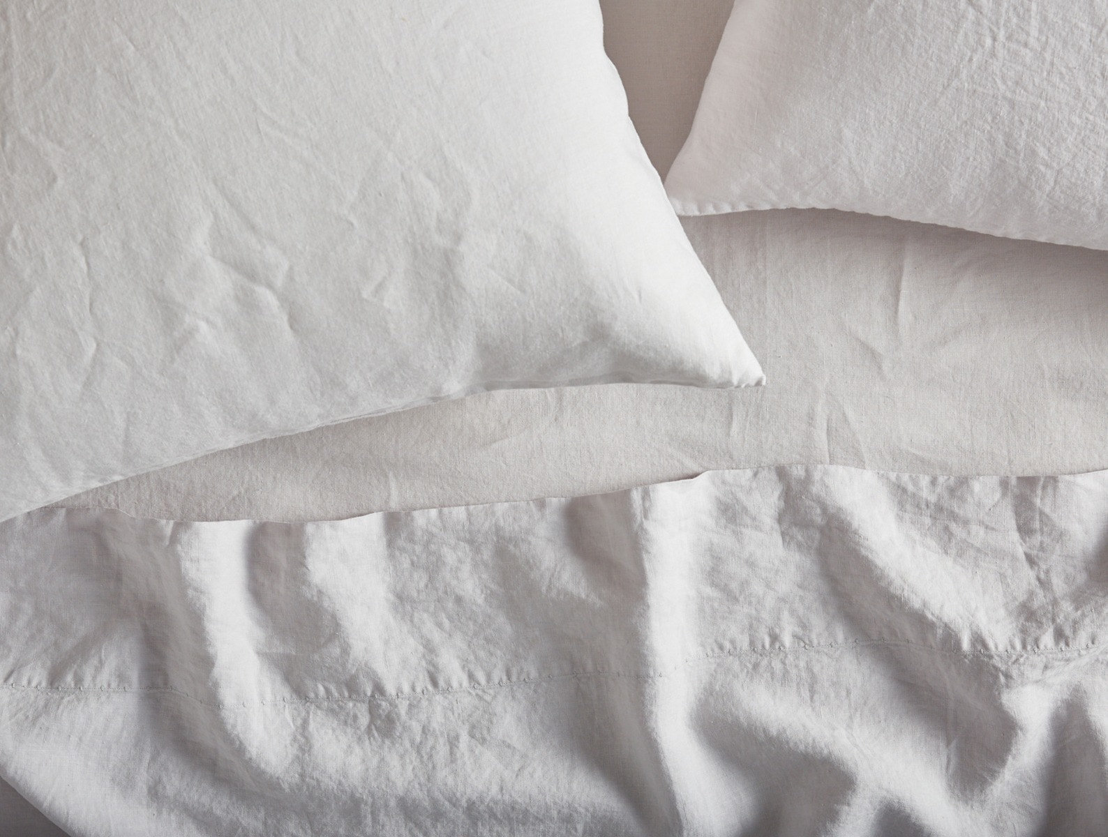 Organic Relaxed Belgian Flax Linen Standard Pillowcase - Set of 2, Alpine White, King Pillowcase