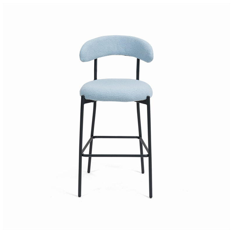 Tabouret de bar tapissier à hauteur de comptoir Yasen l 18 po x P 18,7 po x H 35,63 po