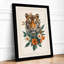 Tiger in Bloom Botanical - Framed Print-1415466744-1415466748