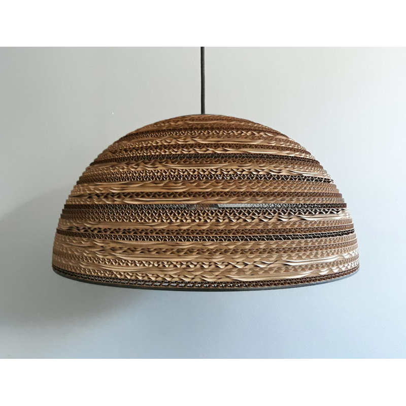 Gabe 1 - Light Brown Dome Pendant, 22cm H x 45cm W x 45cm D
